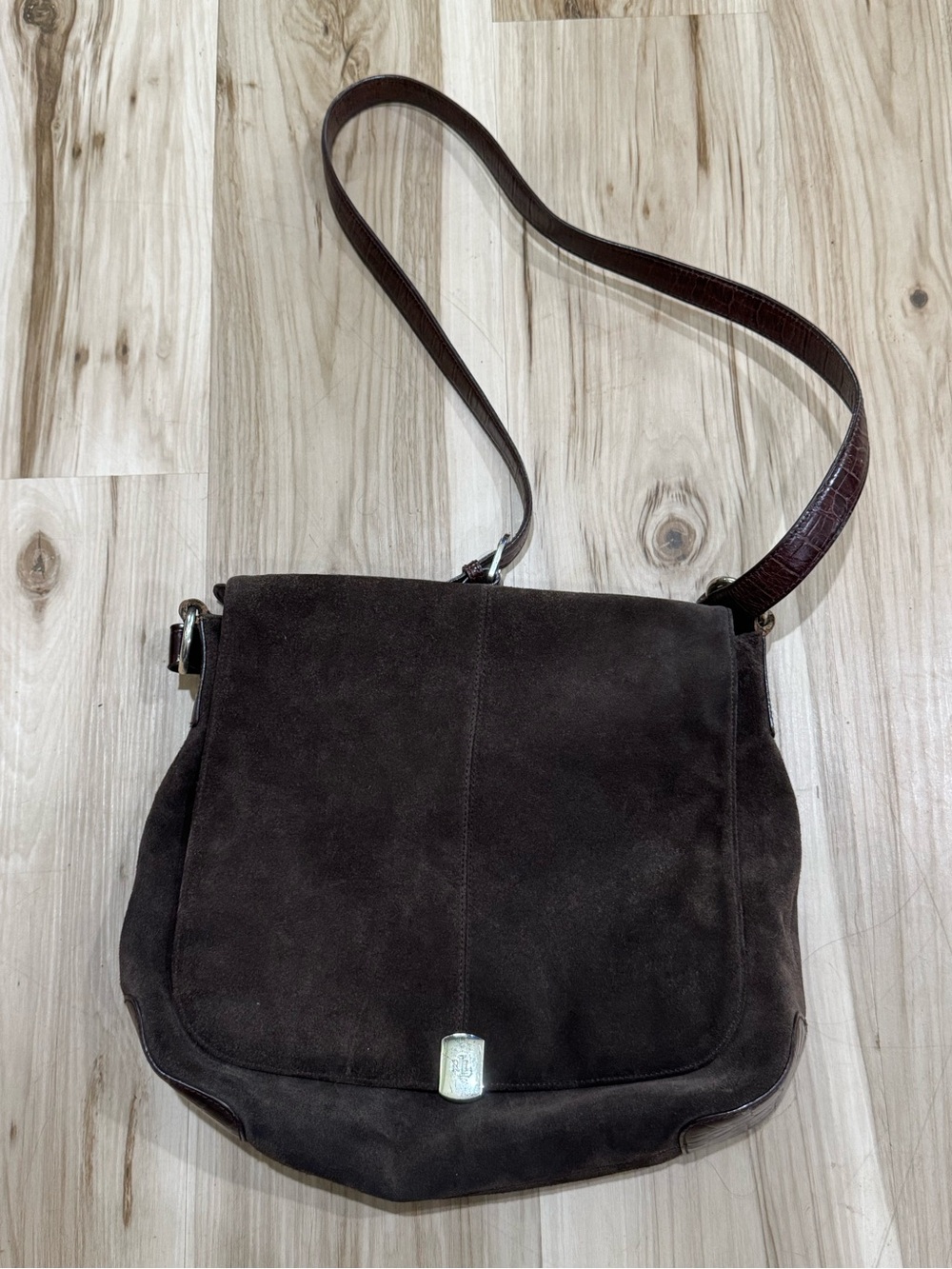 Lauren Ralph Lauren Brown Suede Satchel Bag